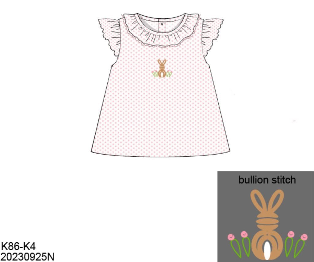 Pre Order 116: Easter Shirt Only- Girls Bullion Bunny