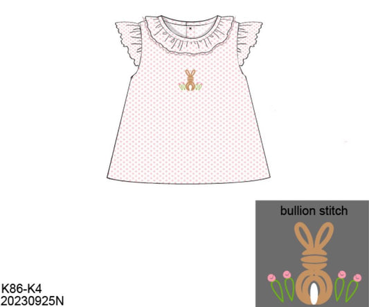 Pre Order 116: Easter Shirt Only- Girls Bullion Bunny