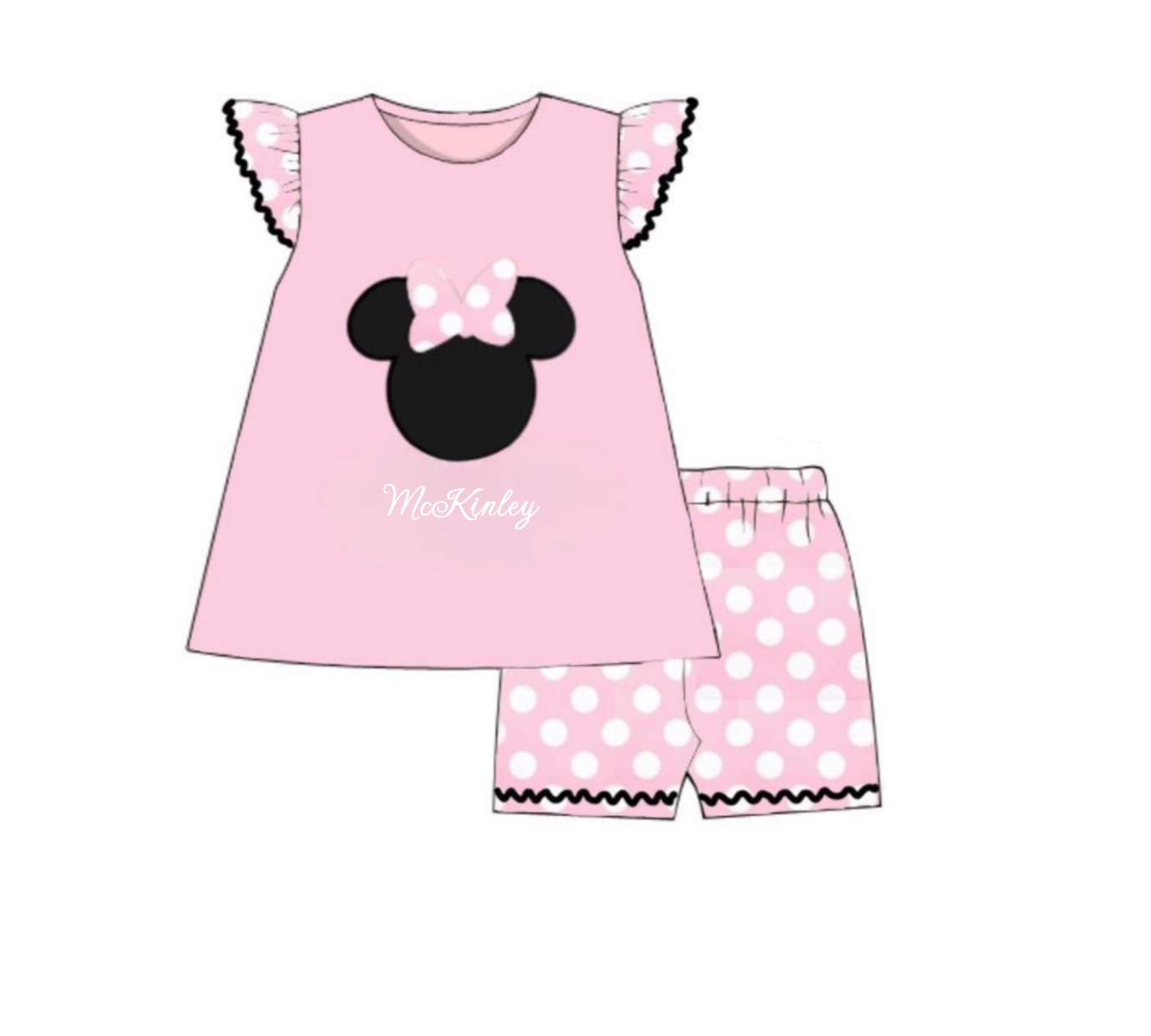 RTS: Throwback Collection- Mouse Heads- Girls Knit Short Set "McKinley"