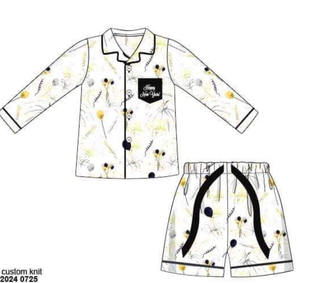 RTS: New Years!- Mom & Mini Confetti 2pc Button Up Lounge