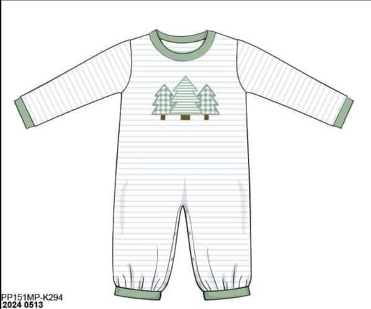 RTS: Trio Trees Boys Knit Romper