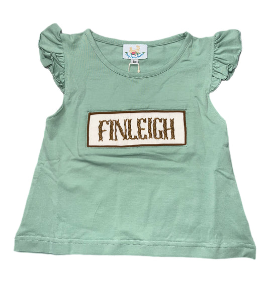 RTS: Camo Collection- Girls Name Smock Shirt “Finleigh”