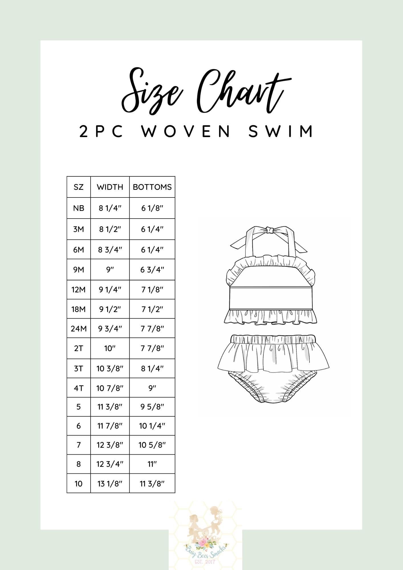 Praver Swim Size Chart