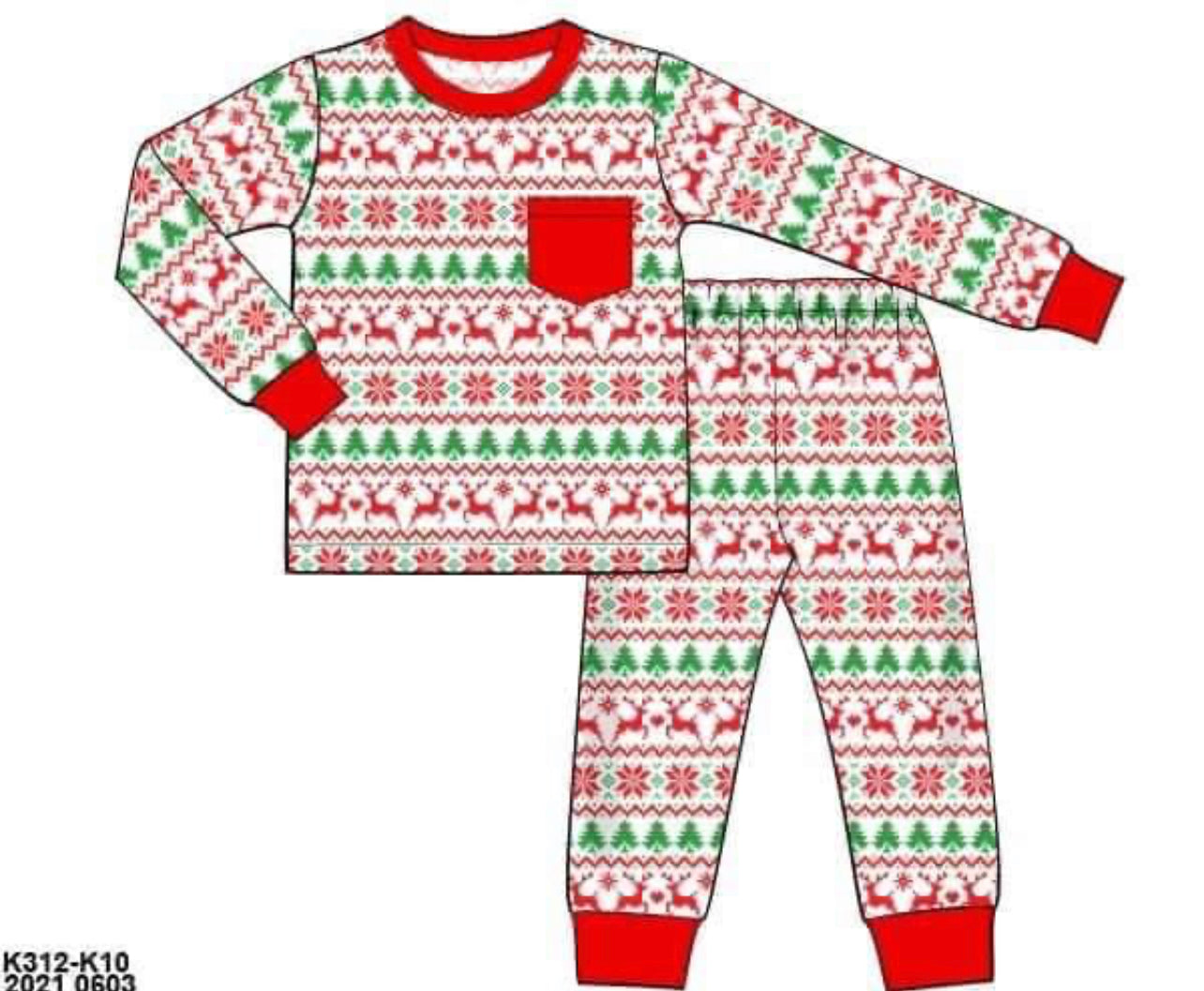 RTS: Boys 2Pc Fair Isle Knit Pjs