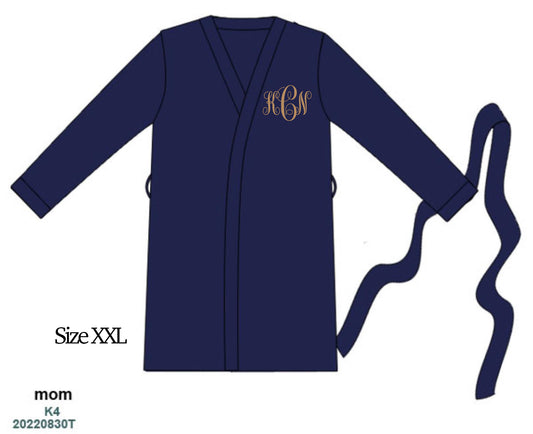 RTS: Mom & Me Collection- Navy- Mom Knit Robe (KCN, ASB)