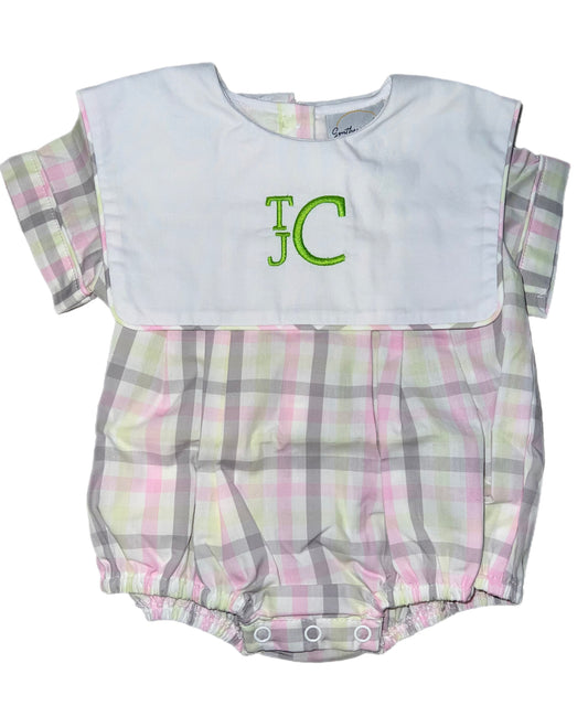 RTS: SBSC- Pastel Plaid- Boys Woven Bubble “TCJ”