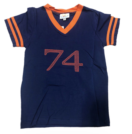 RTS: Boys Orange & Blue Knit Jersey “Boggs 74”