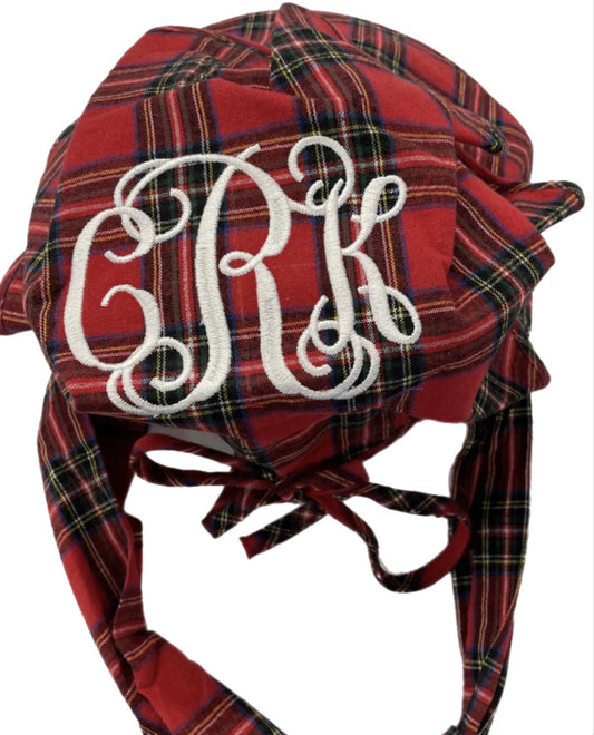 RTS: Girls Classic Christmas Plaid Bonnet  “cRk”